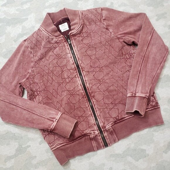 RVCA Jacket Womens Small Red Full Zip Bomber - Picture 2 of 11